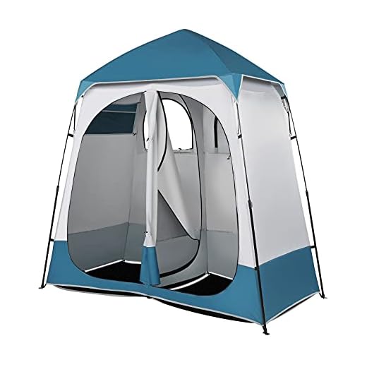 VINGLI 2 Room Shower Tent, 7.5 FT Instant Pop Up Shelter with Carrying Bag, Privacy Changing Room Tent for Portable Toilet, Easy Setup, Perfecr for Camping, Dressing Outdoor or Indoor