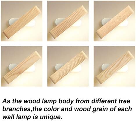 Martll LED Wall Lights Indoor, 360° Rotating Up and Down LED Wall Lamp Wooden Wall Sconce for Living Room Bedroom Dining Room Corridor Stairs Balcony Warm White (28cm)