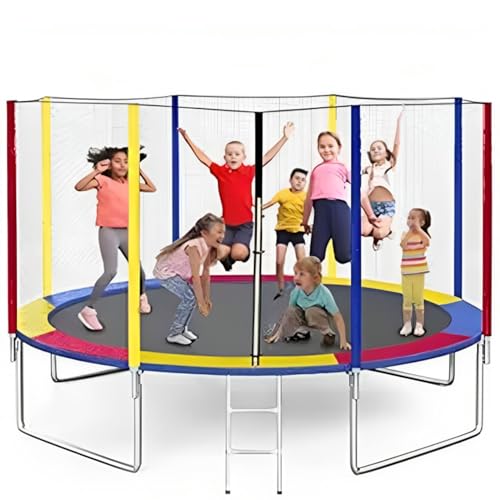 Image of STEP OVER 6FT,8FT,10FT,12FT, 14FT, 16FT Trampoline (14 FEET) for Kids /Adults || Indoor /Outdoor (Supports Upto 275kgs)||Enclosure net and Poles Safety Pad Jumping Mat ||Heavy Duty||2026 Edition