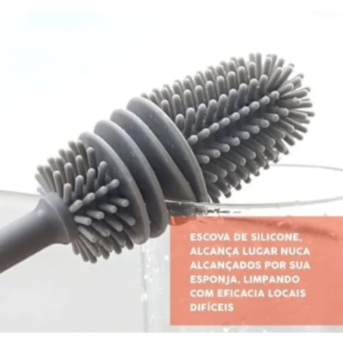 CLICKBRUSH Kit Escovas de Limpeza para Lavar Louça Escova para Lavar Garrafas Lava Mamadeiras + Mini