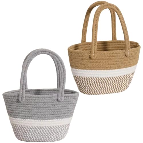 Panier en corde de coton pour ranger la salle de bain et libérer l'espace vasque - 2