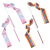 ღ Material del producto ღ La varita de cinta está hecha de seda y fibra de vidrio de alta calidad, con un mango recubierto de plástico rosa. La hebilla de metal en la parte superior de la varilla proporciona una rotación flexible para la cinta.