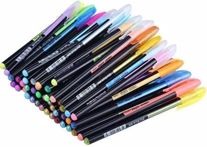 KIVYA Set of 24 Pcs Gel Pens set Color gel pens,Glitter, Metallic, Neon pens Set gifts For Kids Coloring Sketching Painting Drawing