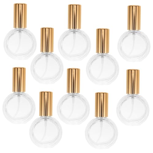 GALPADA 10pcs Refillable Spray Bottles Glass Atomizer with Aluminum Cap Portable Fine Mist Vials for Perfume Cologne and Liquid Travel Accessory for All Users