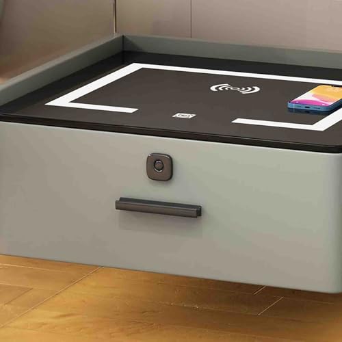 Table de nuit LED à intensité réglable et tiroir à empreinte
