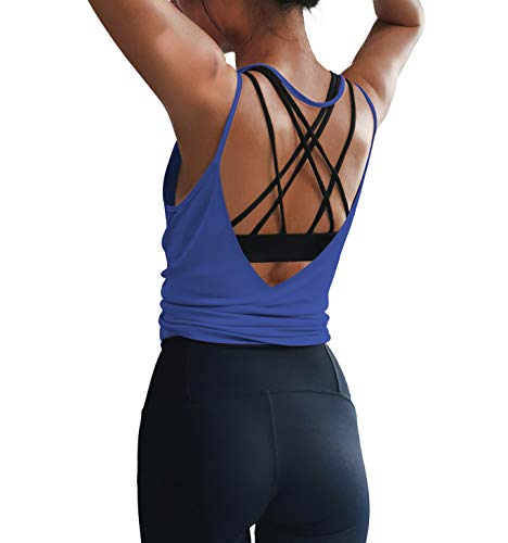 Image of LEXISLOVE Womens Workout Shirts Sexy Open Back Activewear Workout Clothes Sports Yoga Tank Tops