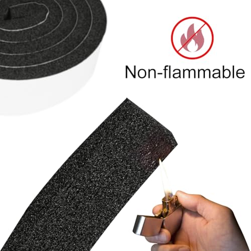 2 Rolls 1 Inch W 3/8 Inch T Weather Stripping Air Conditioner Open Cell Foam Seal Tape, Window Insulation High Resilience Seal Strip for Doors Window,Total 16FT - Thumbnail 6