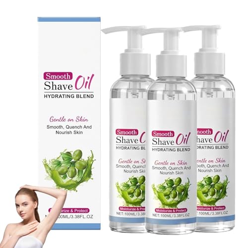 Glattes Rasieröl, Rasieröl Gegen Lrritation, Feuchtigkeitsspendende Mischung, Körperöl für die Rasur und Nach der Haarentfernung, Feuchtigkeitsspendendes Rasieröl für Körper und Gesicht (3PC)