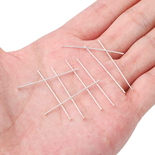 Beadia Silver Plated Flat Head Pins Non Tarnish 35Mm 200Pcs For Jewelry Making Findings #TOP2