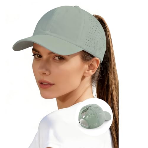 LISHIHE Basecap Damen Sommer Ponytail Mesh Baseball Caps Für Damen Pferdeschwanz Sport Kappe Damen Atmungsaktiv Leicht