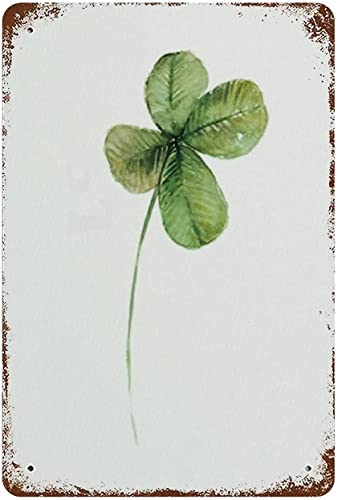 Four Leaf Clover Good Luck Green Nature Wildlife Garden Home 12×8 Inch Aluminum Tin Sign Decor, Great Gift Idea