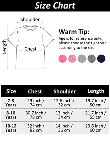Poroka 5 Pack Girls Dry-Fit T-Shirt Kids Crew Neck Active Athletic Performance T-Shirt Casual Daily Shirt For Kids #TOP1