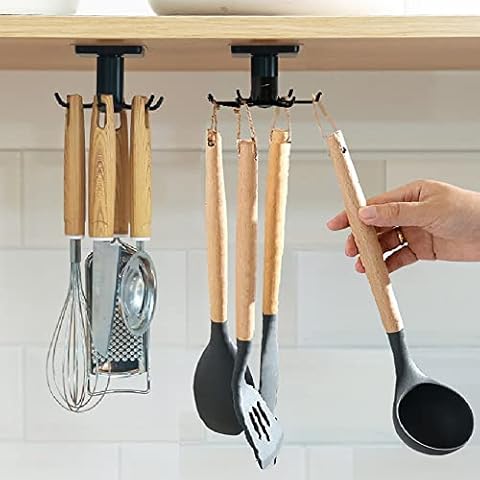 SHBaizoy 360° Rotating Kitchen Utensil Hooks Cover
