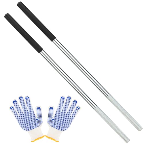 EVCUHASL 2 Pcs Winding Bars for Garage Door Torsion Spring with Non-Slip Rubber Handle Zinc Steel Winding Rods Garage Door Hardware for Adjusting or Replacing Garage Door Tension Springs Black