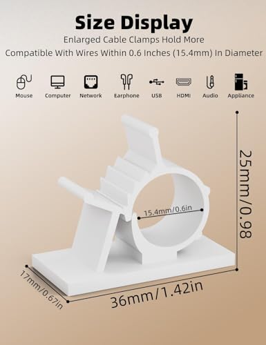 Clips de cable autoadhesivos para eliminar el desorden de cables de escritorio 2