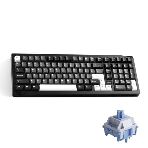 Akko Gem 02 QMK/VIA Clavier mécanique trimode RVB sans fil remplaçable à chaud, noir et argent, interrupteur miroir pré-lubrifié