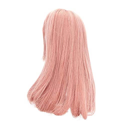 SPYMINNPOO Toy Doll Long Fake Hair Blunt Bangs Head Wig for DIY Simulation Doll Modeling, High Temperature Wire Mesh Cloth Material, 1/3 BJD, Children Entertainment (Carrot Color)