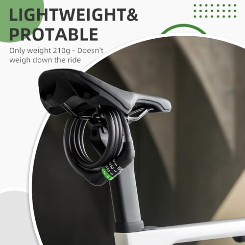 ROCKBROS Bike Cable Lock 115cm, 9.33mm Anti-Theft Lock for Bicycle Scooter by ROCKBROS - Image 3