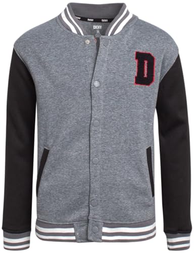 DKNY Boys Bomber Jacket Stylish Letterman Fleece Baseball