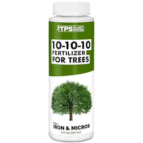 TPS NUTRIENTS Liquid 10-10-10 Fertilizer for Trees and Shrubs, Triple Ten NPK Plus Iron and Micros, Liquid Plant Food 8 oz (250mL)