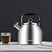 MAXCOOK 4.2 Quart/4L Stainless Steel Whistling Tea Kettle,Brushed Satin, Suitable to Boiling Water & Tea on Induction Stove, Gas Stove Top