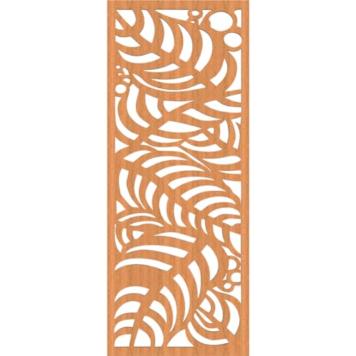 Image of Mills Decorative Pierced Fretwork Wood Wall Panels, 15 3 /8 inchW x 39 3 /8 inchH x 3 /8 inchT, Cherry