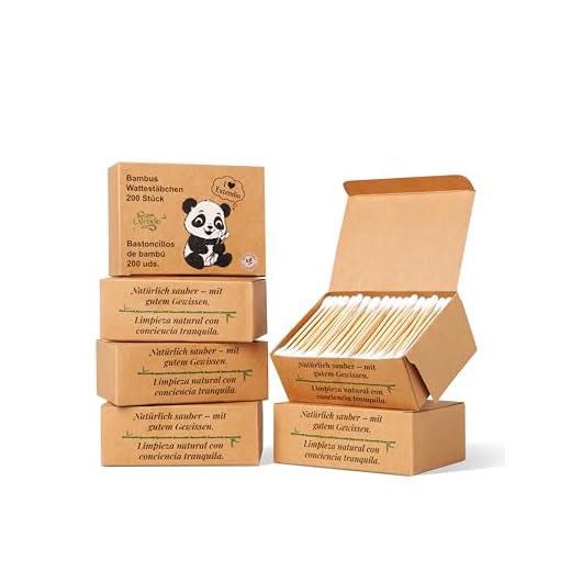 Bambus Wattestäbchen 1200(6x200) Stück – plastikfrei & vegan – nachhaltige Ohrenstäbchen mit hygienischer Entnahme – Extendio