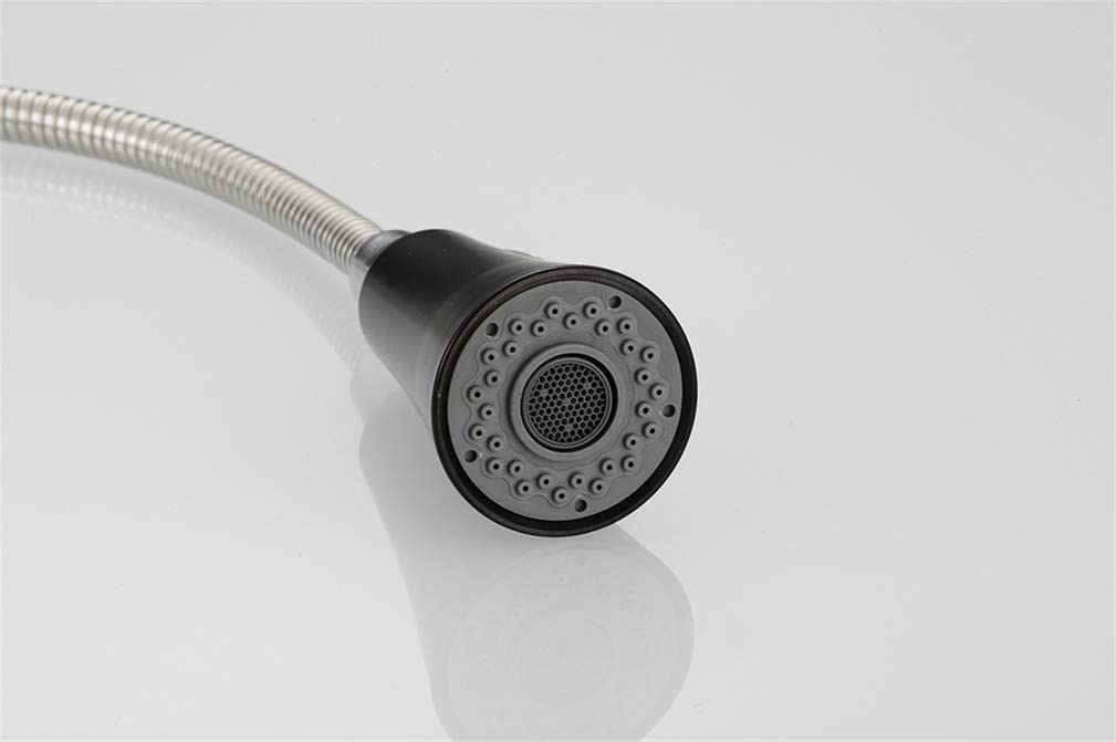 Grifo de Cocina extraíble, Monomando, con función bidireccional, Giratorio 360°, para Fregadero, Color Negro