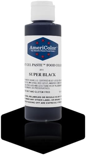 AmeriColor Food Coloring - Super Black Soft Gel Paste, 4.5 Ounce