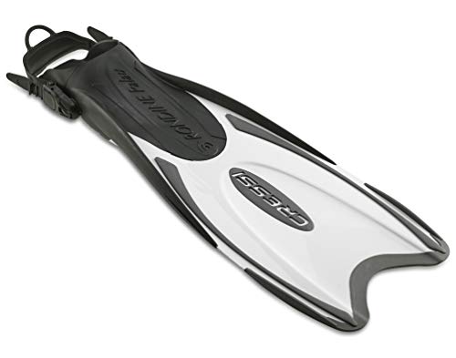 Cressi Snorkeling Adjustable Fins for All Family - Long Blade Versatile Open Heel Flippers - Palau: Made in Italy