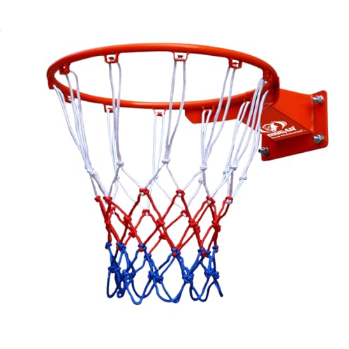 Image of COUGAR Dunking Basketball Ring Pair with Multicolor Net Standard Wall Mounted Basketball Hoop Net 20mm Solid Steel 3 Springs Powder Coated Outdoor Goal Sports Play Ring