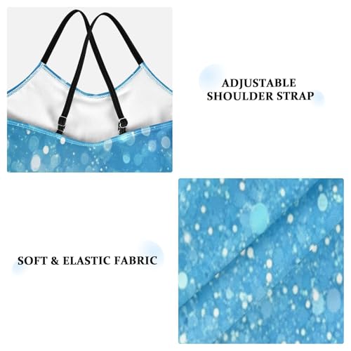 Pigsaly Girls One Piece Swimsuits Light Sky Blue Gradient Glitter Kids Cross Back Swimwear Beach Sport Bathing Suit 3T3