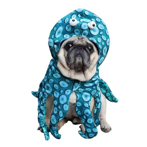 Chapeau de pieuvre d'Halloween pour chiens et chatons - Costume drôle pour petit animal