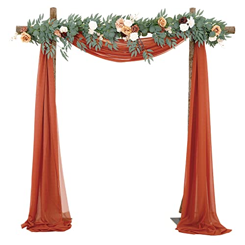 DanLink Lot de 1 Mariage Arche Tenture, Mariage Voilage Drapés en Mousseline éLastique de 70 X 550 cm pour Décoration de Mariage Toile de Fond Rideau de...