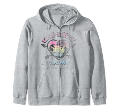 Sweat Star Wars Princess Leia Han Solo hoodie zippé à motif cœur pour couple