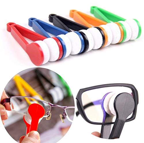 Ruilook 12 Pcs Mini Sun Glasses Eyeglass Microfiber Spectacles Cleaner Tool Soft Brush Cleaning Tool Mini Microfiber Glasses Cleaning Clip?Random Color?