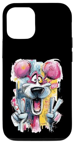 Funny Mouse �_�u���s�[�X �O���t�B�e�B �|�b�v �L�����N�^�[ �O���t�B�b�N �X�}�z�P�[�X iPhone 12/12 Pro �p