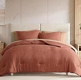 Photo Gallery geniospin set di biancheria da letto king size, 7 pezzi, color terracotta, morbido e solido, per tutte le stagioni, set copripiumino autunnale con lenzuola Photo Gallery geniospin set di biancheria da letto king size, 7 pezzi, color terracotta, morbido e solido, per tutte le stagioni, set copripiumino autunnale con lenzuola