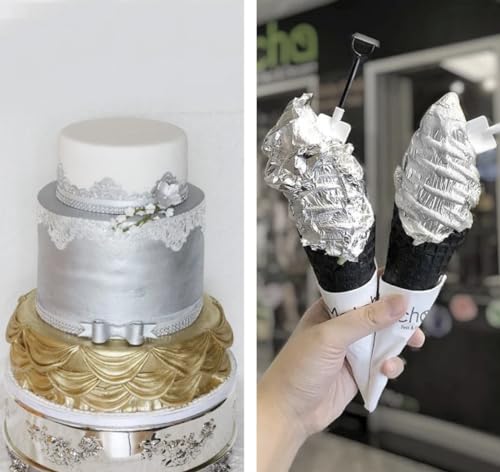 Image of Silver Leaves 99.9% Pure (Chandi Ka Vark) for Sweets, Mithai, Cakes - 15 Sheets (6x4 inch) FSSAI Certified for Indian Sweets, Bakery & Cosmetics