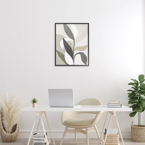 Soft Modern Organic Leaves Botanical, 24 x 30 Inch Framed Giclée Print by Stupell Industries - Used condition - Image 3