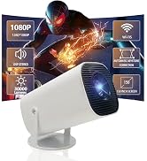 Portable Projector with WiFi and Bluetooth, 4K 1080p Support, Indoor/Outdoor Movie Projector with...