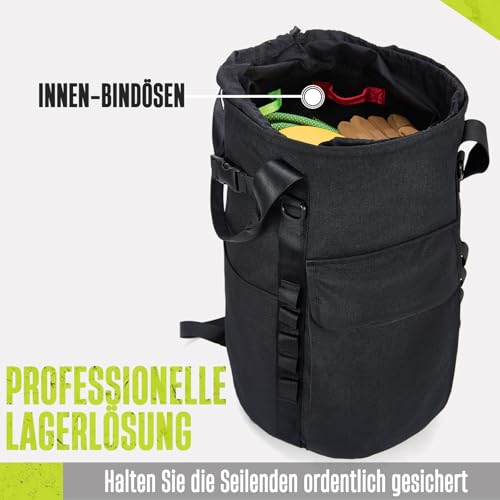 Arborist-Seiltasche, 35L Baumkletter-Seilsack, Baumpflege-Ausrüstungs-Eimer-Rucksack, Arborist-Baumklettern Ausrüstung mit Seitentaschen, Robuster Felskletter-Rucksack, Kletterausrüstung für Bäume