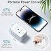 Upgraded Voltage Converter US to Europe for Hair Dryers 220V to 110V Converter with Fast Charging - Compact Travel Design with 3 USB-A + 1 USB-C Universal Travel Adapter for France Germany (White)