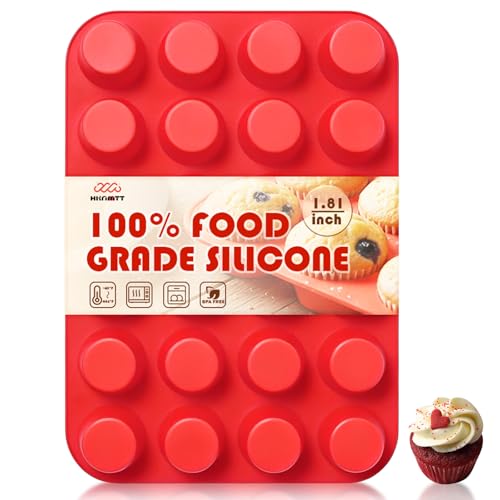 Image of HKNMTT Mini Silicone Muffin Pans for Baking 24Cups BPA-Free Egg Bites Molds