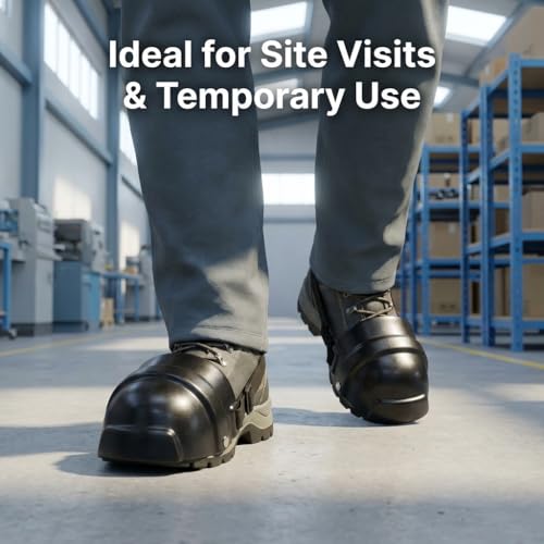 Image of QWORK Metatarsal Toe Guard Protectors, 2 Pairs Plastic Unisex Toe Shoes, Lightweight Foot Shield, Safety Footwear Metatarsal Guardsfor Warehouse, Factory & Site Visits