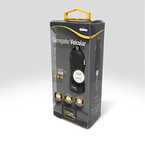 Carregador Veicular PRO, i2GO, Entrada 12-24V, Saída 5V-3, 4 Amps, Preto