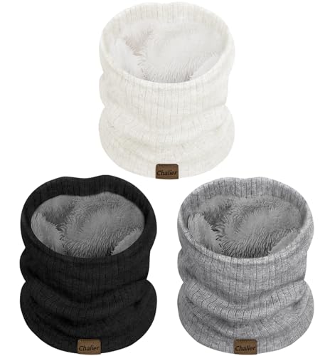 Chalier 3 Pack Neck Warmer for Women Cold Weather Knit
