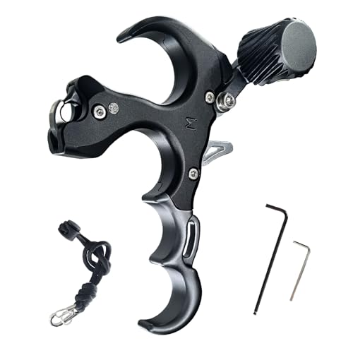 Compound Bow Aid Releaser with Wrist Straps and Adjustment Tool,Archery Release Aids with 3 Thumb Release Adjustable,Aluminum Alloy Aids.for Left and Right Handers.