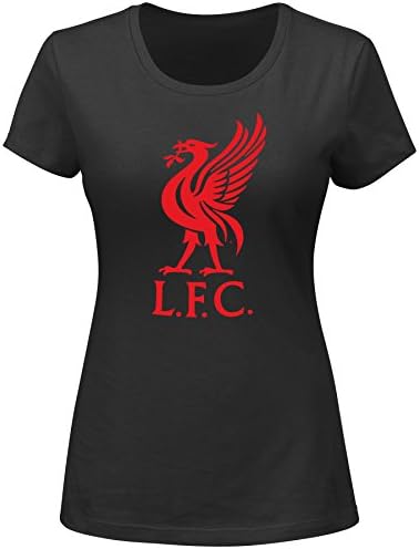 VF LSG English Premiership Womens Majestic Women's Soccer Liverpool Football Club Official Logo Tee Women's Short Sleeve Deep Crew Neck Tee