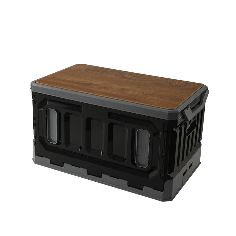 Grand bac de rangement pliant pour voiture et pique-nique avec table bois